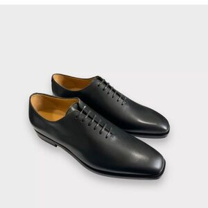 Ferragamo 9.5EE Classic Black Leather Men's Dress Shoes